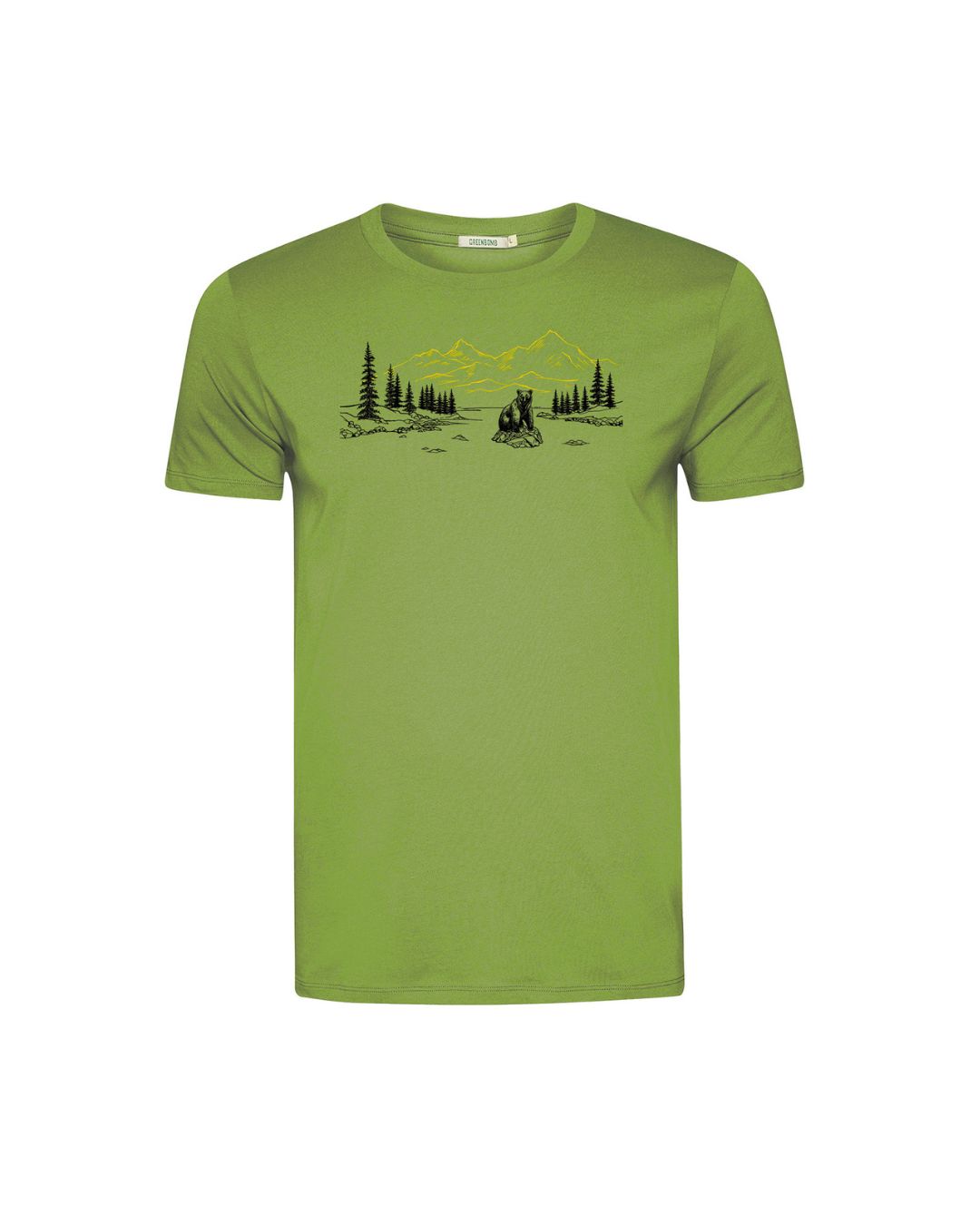 T-shirt bio katoen, beer varengroen - GREENBOMB