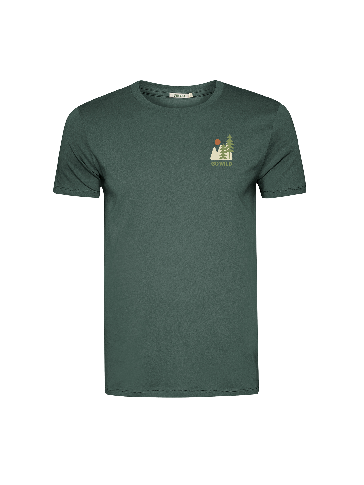 T-shirt bio katoen, go wild groen - GREENBOMB