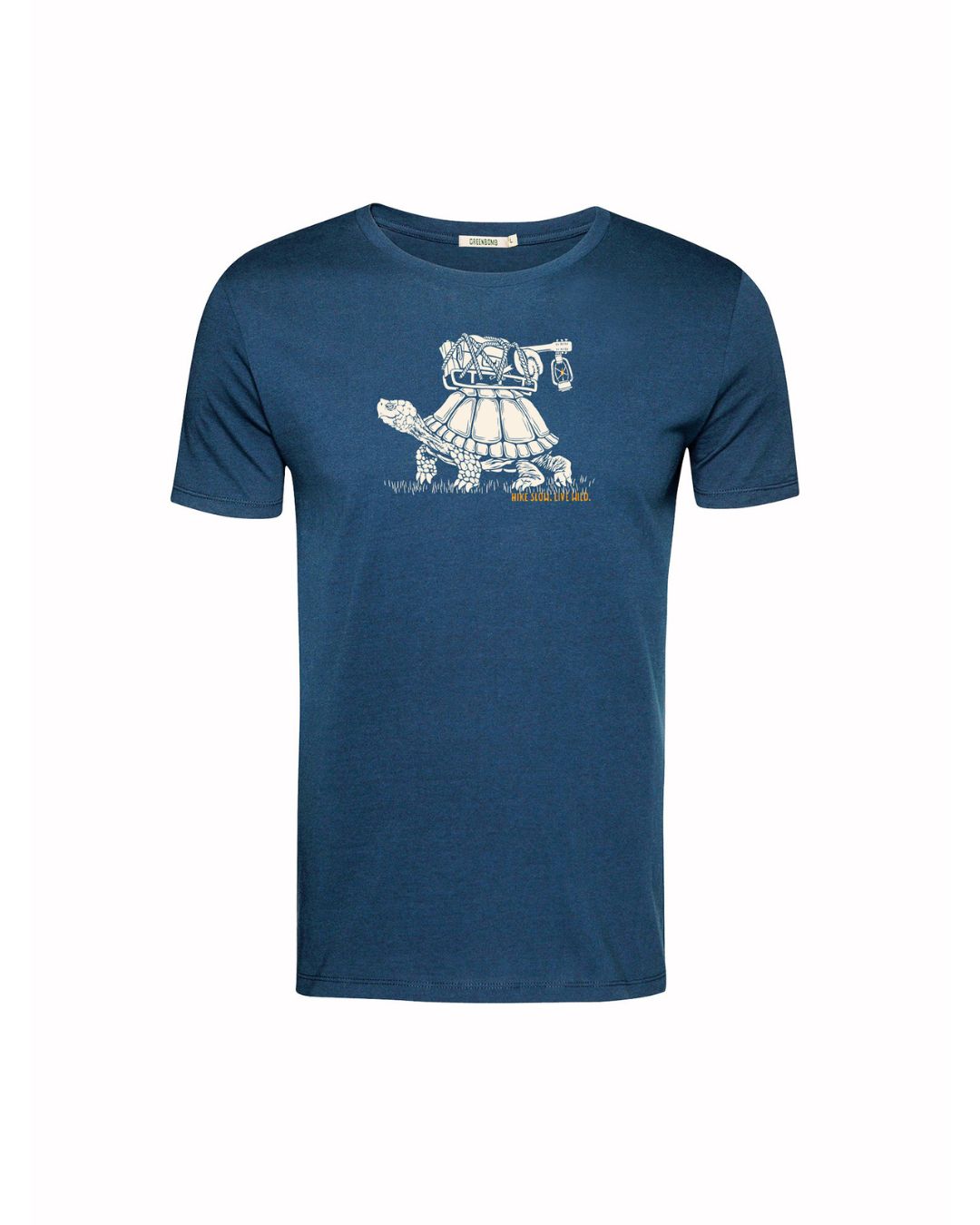 T-shirt bio katoen, schildpad petrol - GREENBOMB