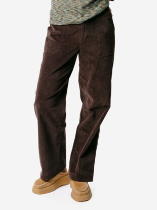 Broek bio katoen, ribfluweel donkerbruin - LIVING CRAFTS