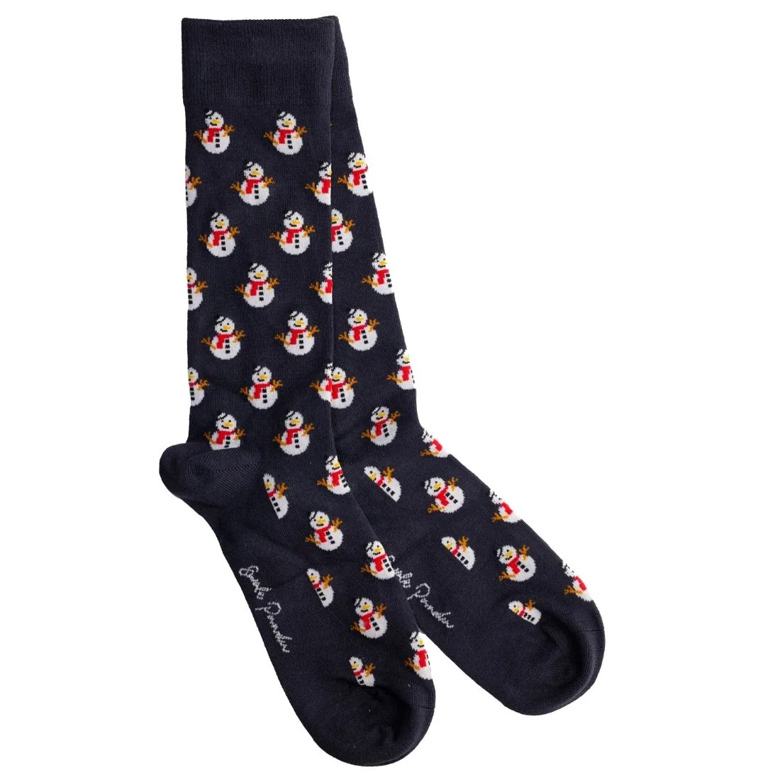 Sokken bamboe, sneeuwmannetjes blauw - SWOLE PANDA
