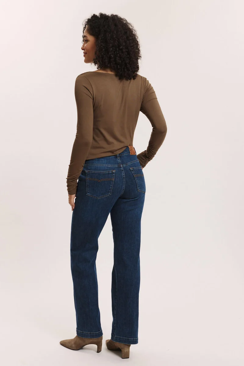 Damesjeans bio katoen, rechte pijp vanatu blue - TRANQUILLO