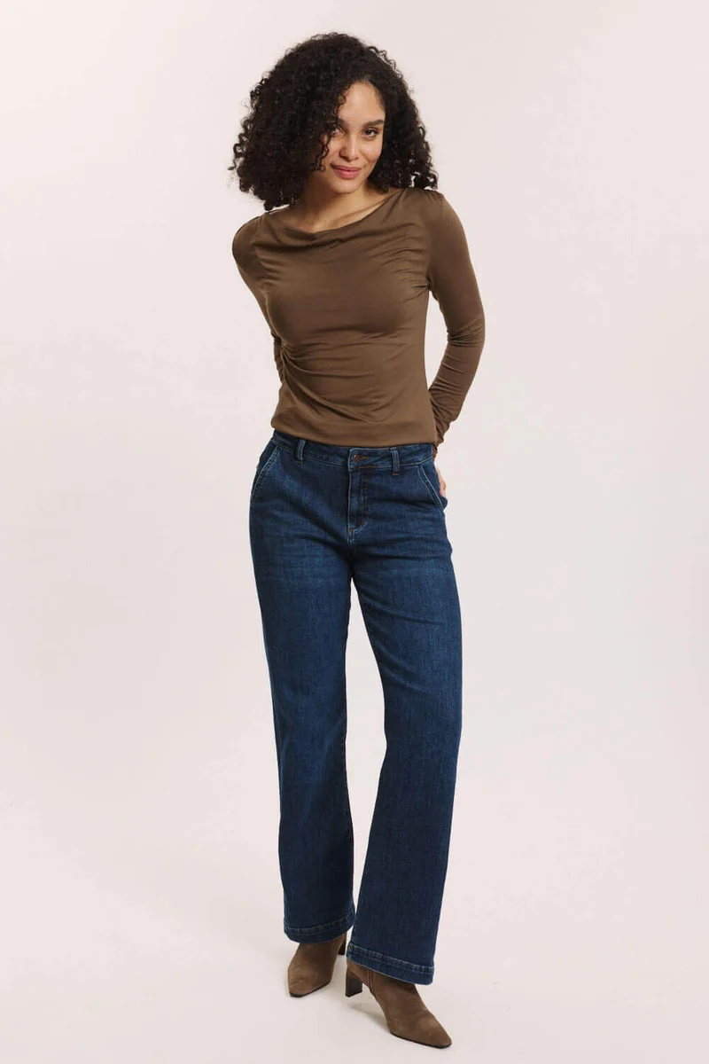 Damesjeans bio katoen, rechte pijp vanatu blue - TRANQUILLO