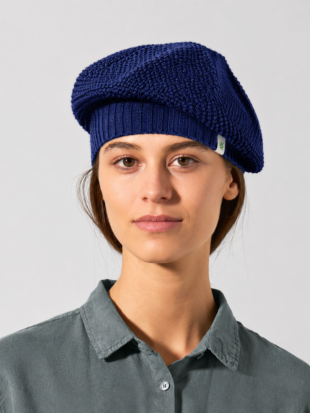 Baret hennep/bio katoen, inktblauw - HEMPAGE